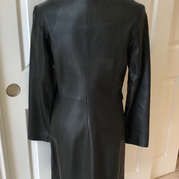 ANN TAYLOR Leather Coat, Black, Sz S, EUC - Picture 4 of 9